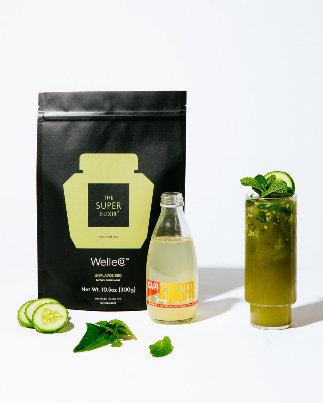 MOCKTAIL RECIPE: Ginger & Greens Mule with The Super Elixir™ Unflavoured