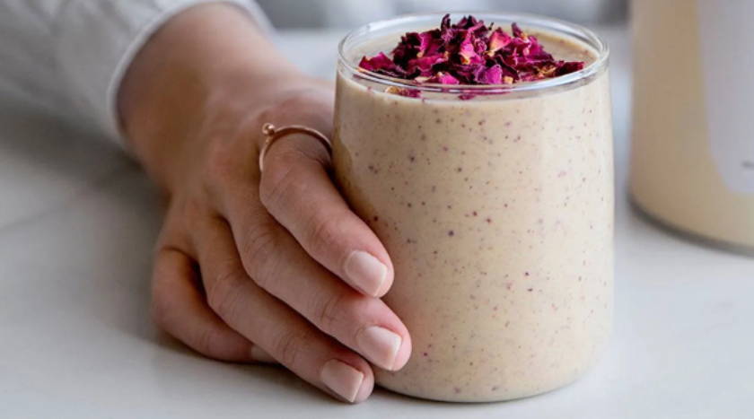 Almond Butter, Vanilla & Rose Nourishing Protein Smoothie